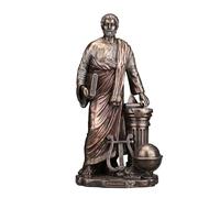 Veronese Statua matematica greca Pitagora di Samos, finitura in bronzo