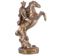 Veronese - Statuetta in miniatura di Valchiria germanica su cavallo, dipinto a mano in bronzo