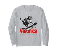 VERONICA - Bellissimo nome di ragazza con gatto e skateboard Maglia a Manica