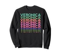 Veronica Nome Personalizzato Donna Ragazza Retro Vintage Pattern Felpa