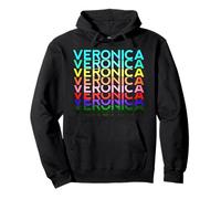 Veronica Nome Personalizzato Donna Ragazza Retro Vintage Pattern Felpa con Cappuccio