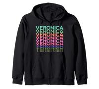 Veronica Nome Personalizzato Donna Ragazza Retro Vintage Pattern Felpa con Cappuccio