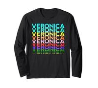 Veronica Nome Personalizzato Donna Ragazza Retro Vintage Pattern Maglia a Manica