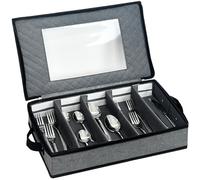 VERONLY Organizador Cubiertos, Cubertero con Divisores Ajustables, Bandeja Cubiertos con Tapa Para Guardar Cuchillos, Tenedores y Cucharas, Adecuado Para Cocinas de Camping, Vacaciones y Viajes