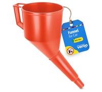 VEROO Imbuto Carburante per Auto, Benzina e Olio, Imbuto in Plastica Angolato con Filtro e Manico Ergonomico