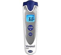 VEROVAL Baby Termometro a infrarossi ARGENTO, misurazione senza contatto e silenziosa, temperatura corporea, temperatura dell'oggetto, temperatura ambiente, misurazione rapida, maneggevolezza