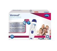 Veroval, Termometro a Infrarossi Veroval 2 in 1 per Misurare la Febbre Nell’Orecchio o Sulla Fronte in Modo Semplice e Rapido; Ottimo per Famiglie Con Bambini; 1 Scatola Contenente 10 Cappucci Monouso