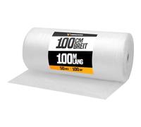 verpacking pluriball 100 m di lunghezza - spessore e larghezza selezionabili, materiale per imballaggio per scatole di cartone (1 rotolo - 100 cm x 100 m, 50 my)