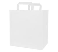 verpacking sacchetti di carta 25 x 26 x 17 cm con manico piatto [formato, colore e quantità a scelta] 100% riciclabili - robuste borse di carta bianco - 100 pezzi