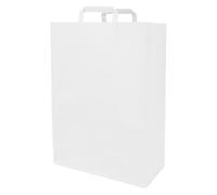 verpacking sacchetti di carta 45 x 32 x 16 cm con manico piatto in carta kraft [formato, colore e quantità a scelta] 100% riciclabili - robuste borse di carta bianco - 100 pezzi