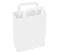 verpacking sacchetti di carta kraft con manici 22 x 18 x 8 cm Bianco [taglia e colore a scelta] buste regalo spesa biodegradabili commercio 250 pezzi