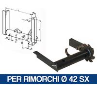 Verricello per RIMORCHIO agricolo TIPO SX tubo 42 tirafune per carrello TRATTORE
