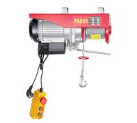 Verricello elettrico, 800 kg, 12 m, con telecomando cablato, colore: rosso