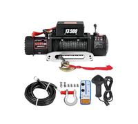 Verricello elettrico da 13500 libbre e 12 V, cinghia di traino con corde sintetiche 92 piedi for rimorchio for auto 4x4, camion fuoristrada ATV controllo wireless Per uso fai da te