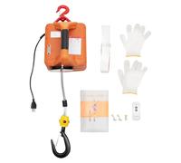Verricello elettrico da 500 kg, gru portatile con telecomando wireless, paranco elettrico portatile per garage, magazzini, fabbriche, rimorchio, altezza di sollevamento 7,6 m