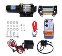 Verricello elettrico, verricello a cavo d'acciaio da 12 V e 4000 libbre, verricello a cavo per ATV/UTV/camion, con radiocomando, centralina di controllo, guida a rulli, piastra di montaggio e gancio