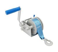 Verricello manuale con 3 livelli di trasmissione (3:1/5:1/10:1), argano a mano con cinghia 7,5 m e blocco di sicurezza contro i rulli, fune portatile per rimorchi e fuoristrada (fino a 1496,85 kg)