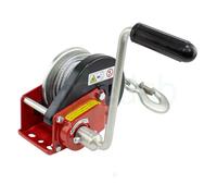 Valex 1650140 VERRICELLO Manuale con Freno Automatico, Fune E Gancio, Rosso e Ne