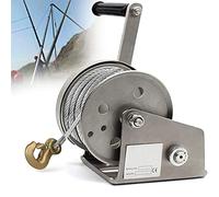 Verricello manuale in acciaio inox portatile autobloccante capacità da 544,3 a 1179,3 kg, cavo e gancio in acciaio, ideale per tirare e sollevare carichi pesanti