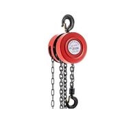 Verricello Manuale, Paranco a catena Blocco a catena 1/2 tonnellata (2200/4400/6600 LBS) Capacità 8/15 piedi Altezza di sollevamento Costruzione in acciaio Rosso Giallo(Red 1Ton (10ft Lift))