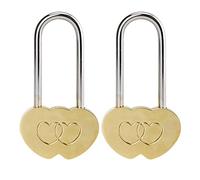 VerRich 2 lucchetti romantici a forma di cuore, 8,9 cm, amore eterno, per gli amanti del matrimonio, ponte, Parigi, anniversario (senza chiave)