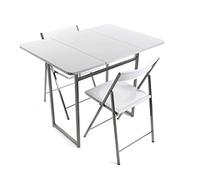 VERSA Andrea Set Tavolo e Due sedie per Cucina, terrazzo, Giardino, Balcone o Sala da Pranzo, Tavolo e sedie, Misure (A x L x l) 80 x 70 x 100 cm, Metallo e PVC, Colore Bianco