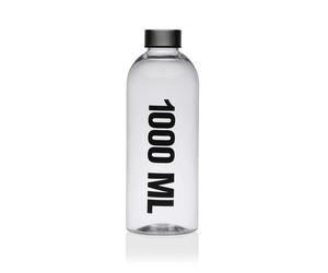 Versa Bottiglia 1.000 Ml H 24,5 Cm D 8,7 Cm Plastica Scritta Nera