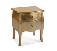 VERSA Cagliari Comodino Tavolino o ausiliario per la Camera da Letto o Il Soggiorno Cassettiera, con 2 cassetti, Misure (A x L x l) 60 x 39 x 50 cm, Legno, Colore Dorato