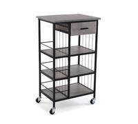 VERSA Carrello da Cucina Versatile Style, Misure (H x L x L) 89,5 x 37 x 50 cm, Legno MDF Grigio