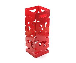 VERSA Design Portaombrelli per Ingresso, Corridoio, Camera, Giardino. Portaombrelli Piccolo e Moderno, Misure (A x L x l) 52 x 19 x 19 cm, Metallo, Colore Rosso