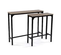 VERSA Doncaster Consolle Ingresso, Tavolo Consolle, Tavolino Ingresso, Tavolo Salotto, Mobile Ingresso, Misure (A x L x l) 80 x 25 x 95 cm, Legno e Metallo, Colore Nero
