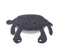 VERSA Fermoporta Granchio Fermoporta Decorativo, Misure (A x L x P) 21 x 9 x 31 cm, Colore Nero con Strisce Bianche