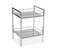 VERSA Hannover Mobile Bagno, Mobiletto Bagno Salvaspazio, Mobiletti, Scaffale portaoggetti con 2 Ripiani, Misure (A x L x l) 53 x 31 x 39 cm, Acciaio, Colore Argento