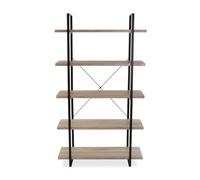 VERSA Helsinki Mobile per Il Soggiorno, Mobile Ausiliario per la Sala da Pranzo, Scaffalature per Organizzazione con 5 Ripiani, (al x L x An) 179 x 100 x 33 cm, Legno e Metallo, Marrone