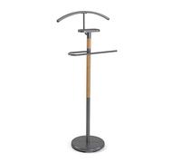 VERSA Holstebro Servo Muto Moderno e Multifunzionale, Appendiabiti Indossatore per Camera da Letto e Spogliatoio, Misure (A x L x l) 112 x 28,8 x 46,5 cm, Metallo e Legno, Colore Grigio