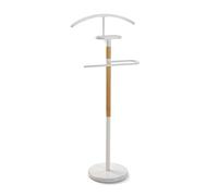 VERSA Holstebro Servo Muto Moderno e Multifunzionale, Appendiabiti Indossatore per Camera da Letto e Spogliatoio, Misure (A x L x l) 112 x 28,8 x 46,5 cm, Metallo e Legno, Colore Bianco