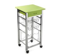 Versa Leicester Carrello cucina e Portabottiglie con ruote e cassetti, Mobile cu