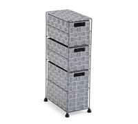 VERSA Nilo Mobile Ausiliario per Il Bagno, Scaffale da Bagno con 3 Ceste per la Conservazione, Dimensioni (al x L x An) 57 x 15,5 x 28 cm, Plastica Testurizzata, Grigio