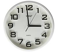 VERSA Orologio, Metallo, Bianco, 33 x 4 x 33 cm