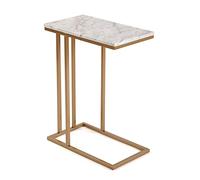 VERSA Padua Tavolino Ausiliario per Soggiorno, Tavolino Moderno, Misure (A x L x l) 61 x 26 x 46 cm, Legno e Metallo, Colore Marmo e Oro