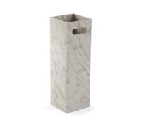 VERSA Portaombrelli effetto marmo, stile moderno, 48 x 15 x 15 cm, legno MDF bianco con venature grigie
