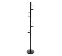 VERSA Ruan Appendiabiti da Terra in Stile Minimalista, Attaccapanni da Terra per Ingresso, con 9 Ganci o Appendiabiti, Misure (A x L x l) 173 x 28 x 28 cm, Metallo, Colore Nero