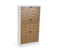 VERSA Scarpiera 3 Cassetti Marrone Viken, Stile Moderno, 115x60x24 cm, Pannello di Particelle, Marrone