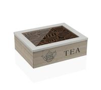 Versa Scatola per infusioni Fogli Legno MDF 23 x 7,5 x 17,5 cm