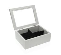 Versa Scatola-portagioie bianco legno 17 x 9,5 x 27 cm