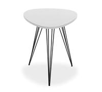 VERSA Seatle Tavolino Ausiliario per Soggiorno, Tavolino Moderno, Misure (A x L x l) 60 x 50 x 50 cm, Legno e Metallo, Colore Bianco e Nero