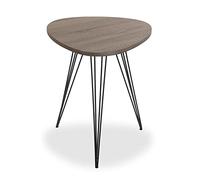 VERSA Seatle Tavolino Ausiliario per Soggiorno, Tavolino Moderno, Misure (A x L x l) 60 x 50 x 50 cm, Legno e Metallo, Colore Marrone e Nero