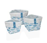 Versa Set di cestini Aqua Textil 14 x 14 x 14 cm