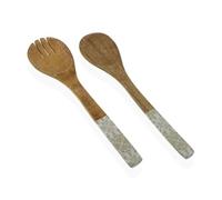 Versa Set di Utensili da Cucina in bambù, Porcellana, Manico in Legno