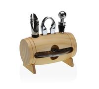 Versa Set Vino a Forma di Barile H 15 Cm 7 x 13,5 Cm Acciaio